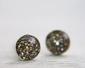 super tiny circle post earrings in white gold