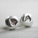 silver pebble studs with gold sparkles - glitter post earrings