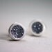 organic silver post earrings with silver sparkles - silver glitter stud earrings