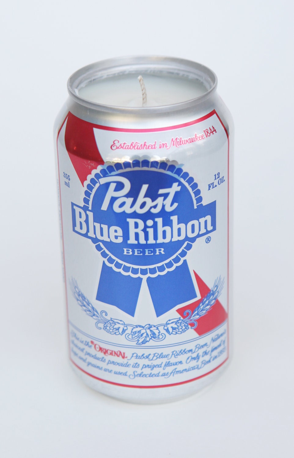 100% soy candle pabst blue ribbon beer can candle 12 oz