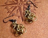 Gold Chainmail Niobium Earrings