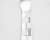 Checkered Silver Knife 8x10 Photography Print, Kitchen Decor, Utensils Still Life Photo