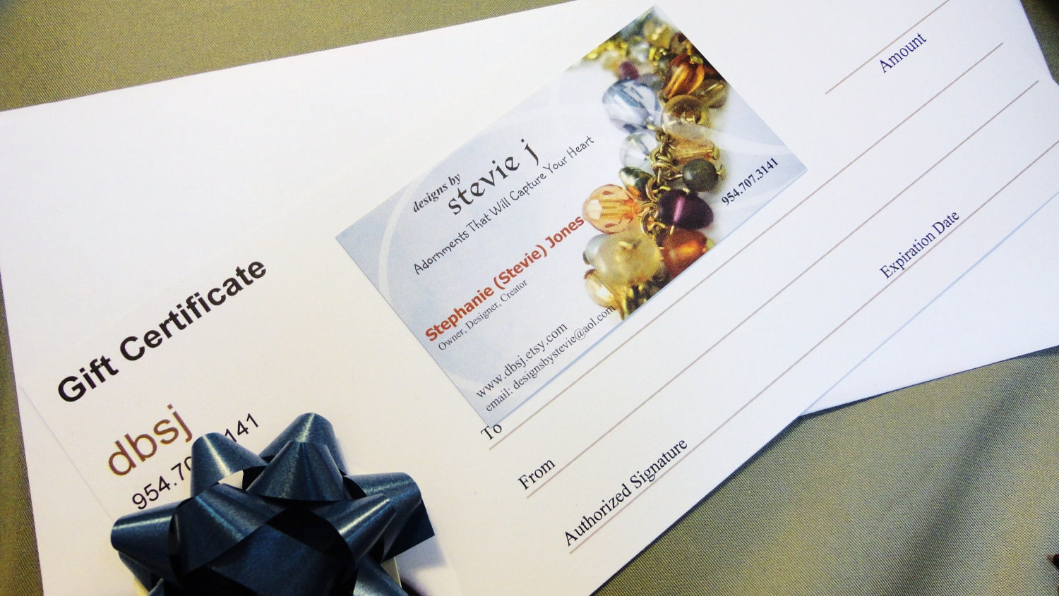Jewelry Gift Certificate 25.00 - Layaway - for dbsj - designs by Stevie j