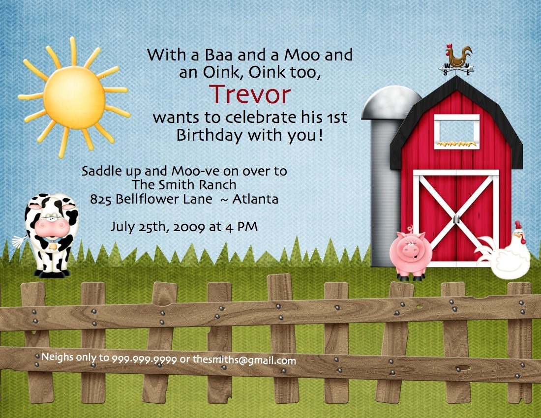 Farm Animal Invitations