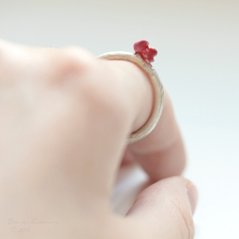 Red Fish Ring Sterling Silver T18