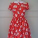 SALE - Kittens in Love dress with white peterpan collar size AU10