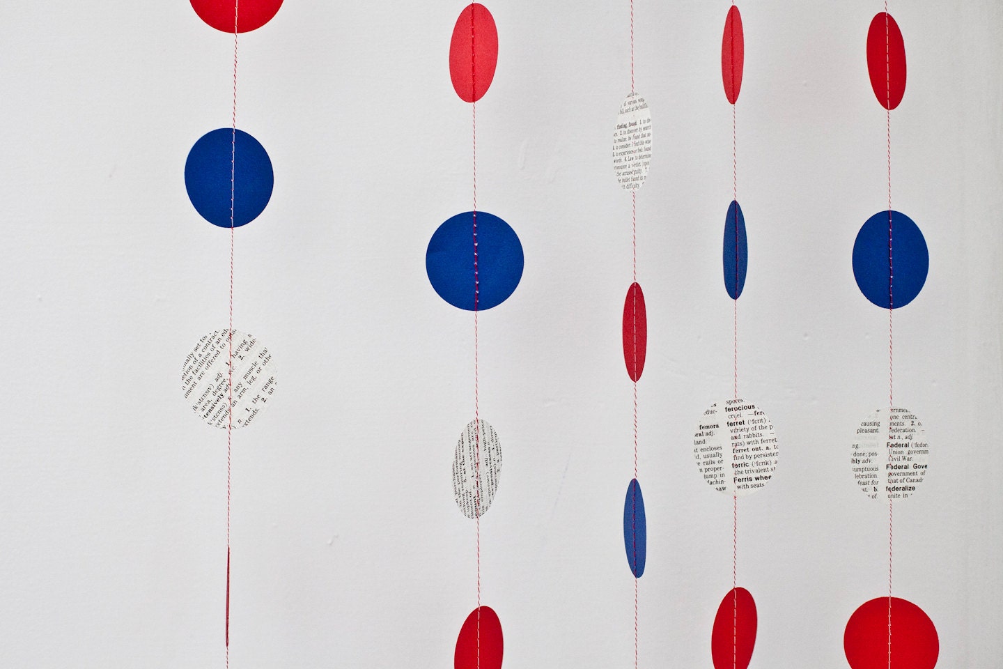 Red White and Blue Circle Garland USA, Americana, 4th July, GB