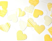 Yellow Heart Garland for Parties, Valentines Day, Weddings, Baby Showers - chickenandcustard