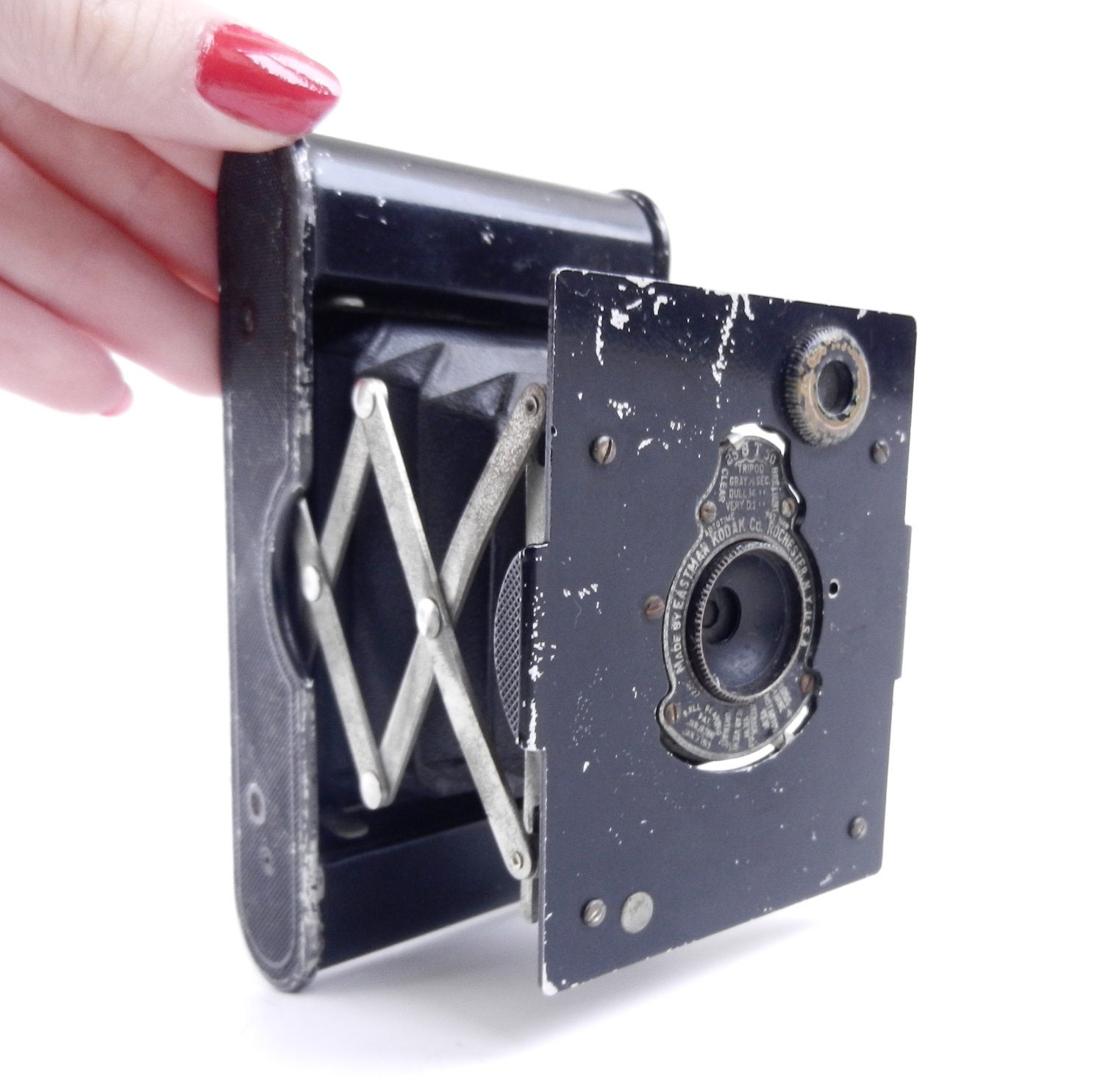 SALE - Antique Vest Pocket Autographic Kodak Camera -  Early 1900s WW1 Camera / Acordion Photography