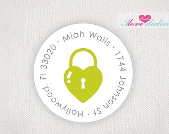 ON SALE - Personalized Lock in love Return Address Labels