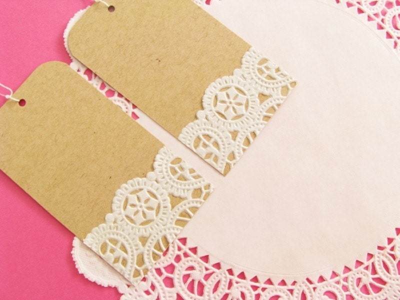 ON SALE - Vintage Doilies Gift Tags - Set of 10