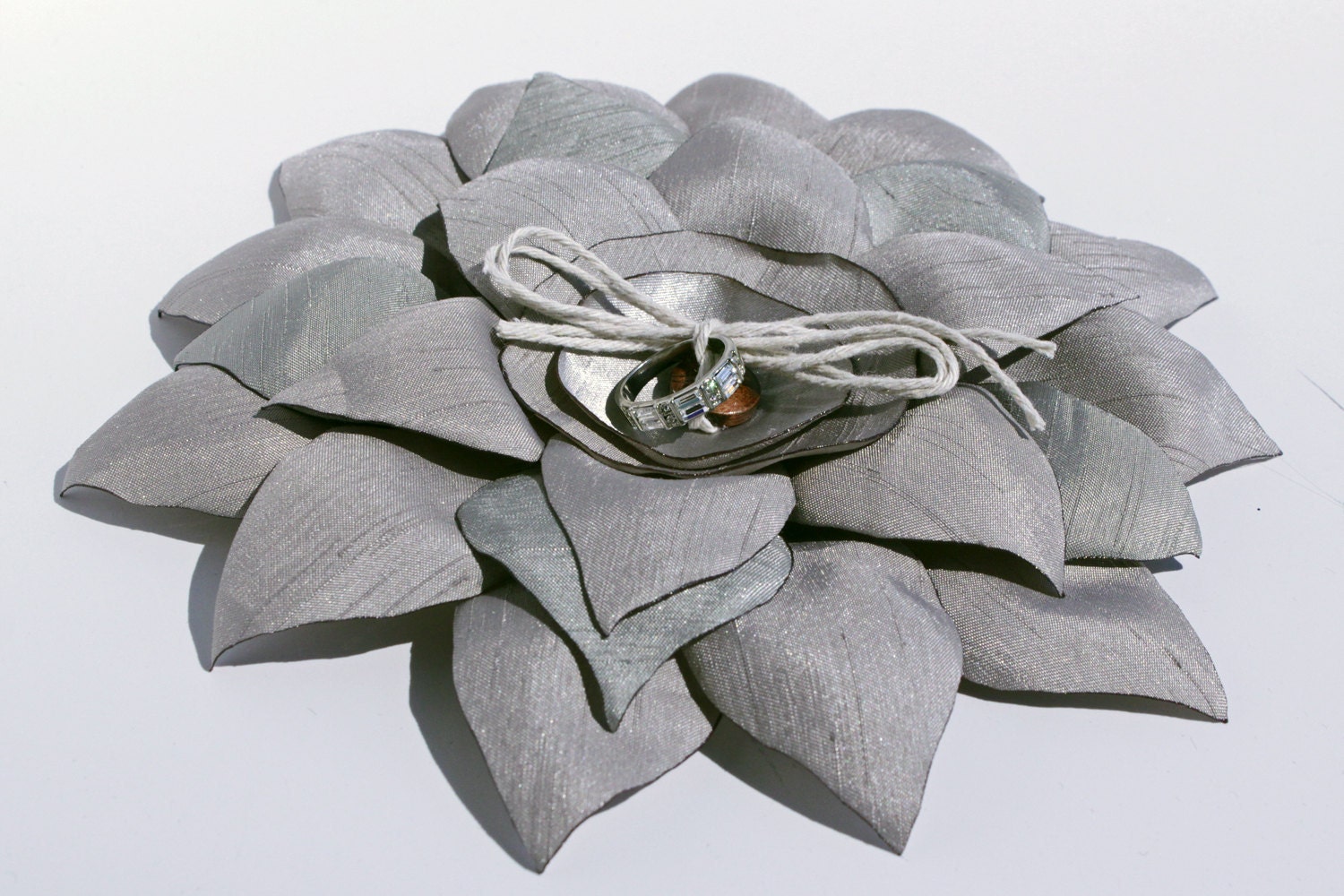 Rustic Succulent Ring Bearer Flower with Wood Button and Twine