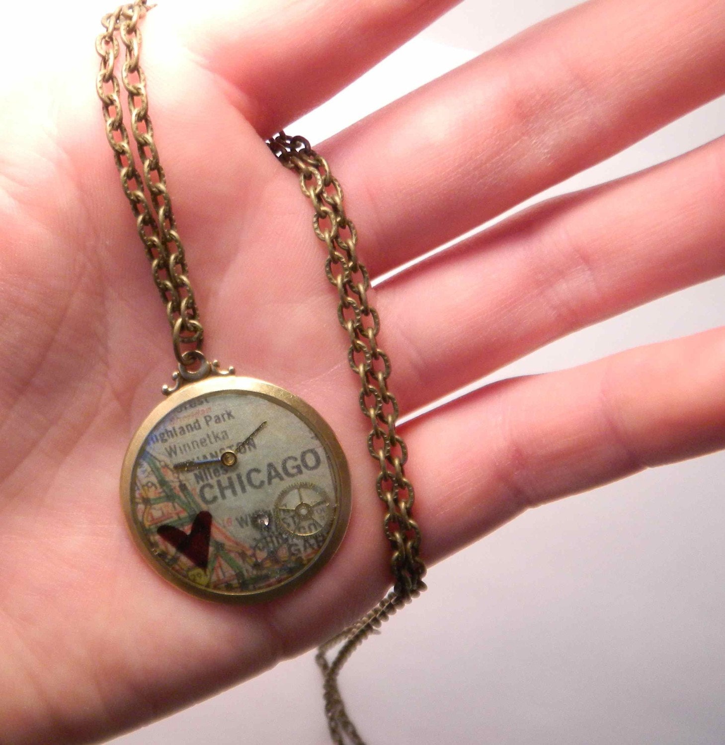Where the Heart is Chicago Necklace