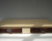 Vintage Inspired Painted Wood Cabinet with 2 Drawers / Upcycled Vintage Wood / Distressed