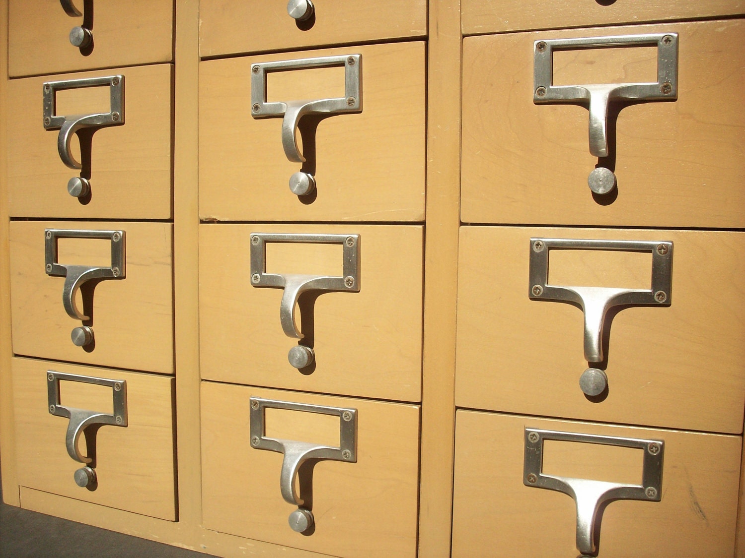 RESERVED for Erica S A L E Vintage Library Card Catalogue Drawers File with 12 Drawers / Office