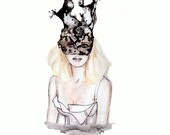 Elie Saab Fashion Illustration Print -- watercolor original art print