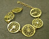 custom antique watch cock bracelet - engraved, pierced 18th C. French pocket watch balances (Made to Order)
