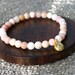 Pink Opal and Gold Lotus Yoga Bracelet