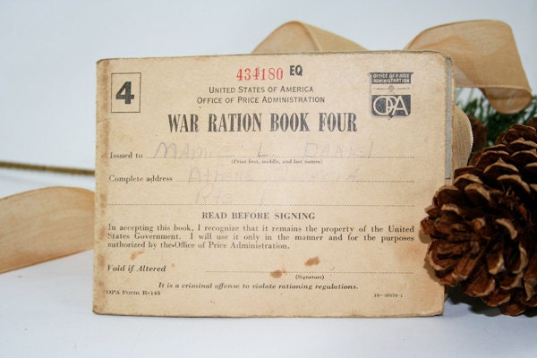 1943 War Ration Book with Stamps