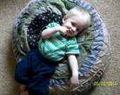 eco friendly patchwork My Shroom floor pillow by Claudia Fill