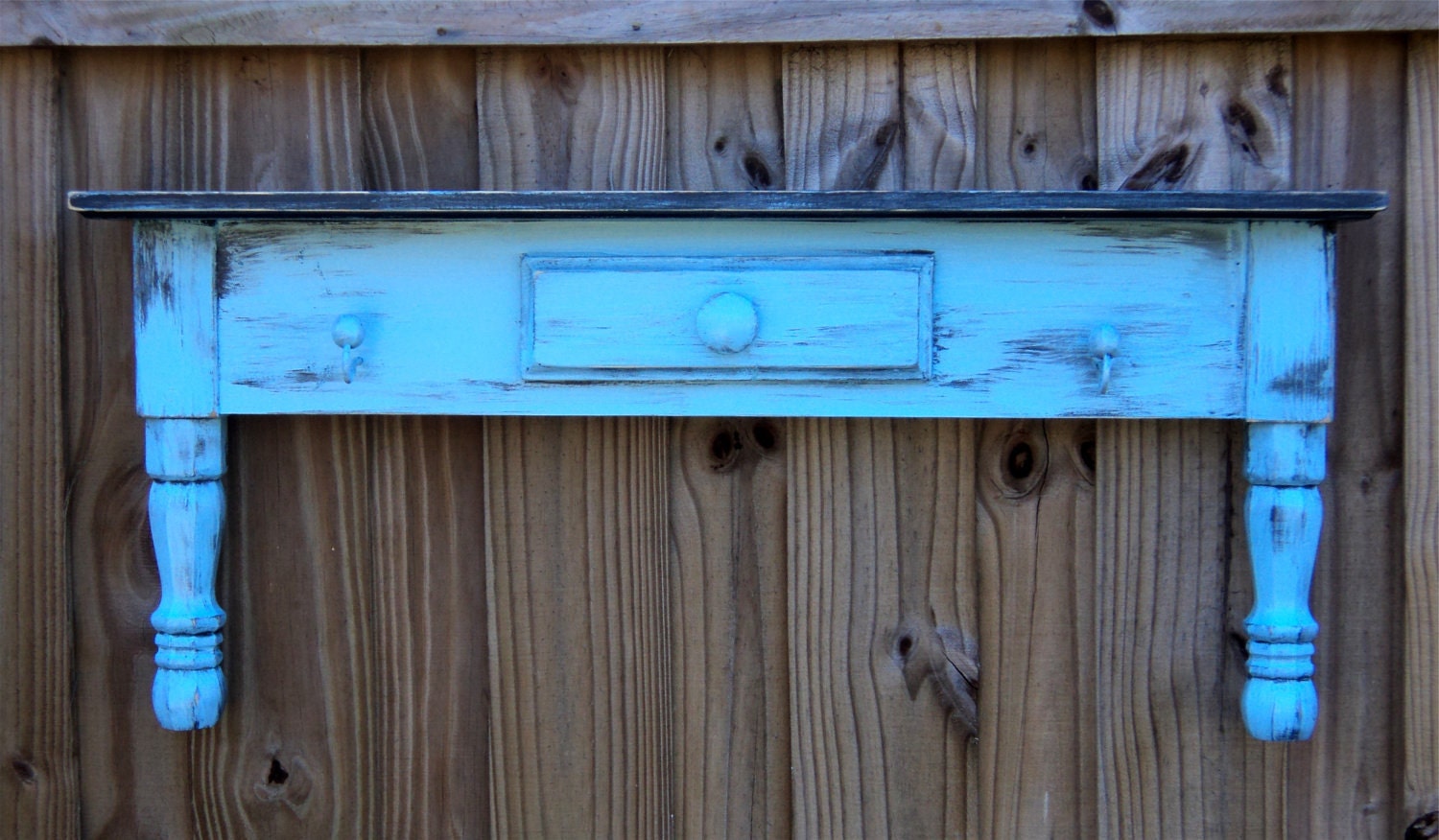 Farmhouse Style Headboard, Window Cornice, Towel Bar Or Coat Rack, Country Sky Blue MADE TO ORDER