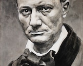 Charles Baudelaire - original painting of the French poet - 30x16in