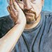 Original 30x16in painting of comedian LOUIS CK