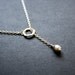 Silver Lariat Necklace Ring Teardrop