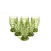 6 Vintage Imperial Provincial Verde Green Glass 5 oz. Footed Tumblers