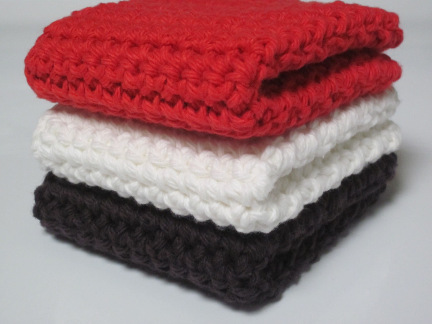 Cotton Wash Cloths, Set of 3