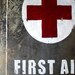 FIRST AID Metal Sign Hand Painted Primitive Distressed