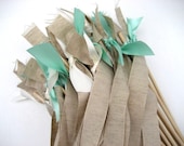 Featured in CONTEMPORARY BRIDE MAGAZINE 125 Wedding Wands: Rustic Jute Ribbon with Satin Ribbon Ties