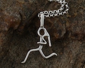 FREE US shipping -  Sterling Silver Runner Girl Necklace - Ready to Ship - Your Choice of Chain