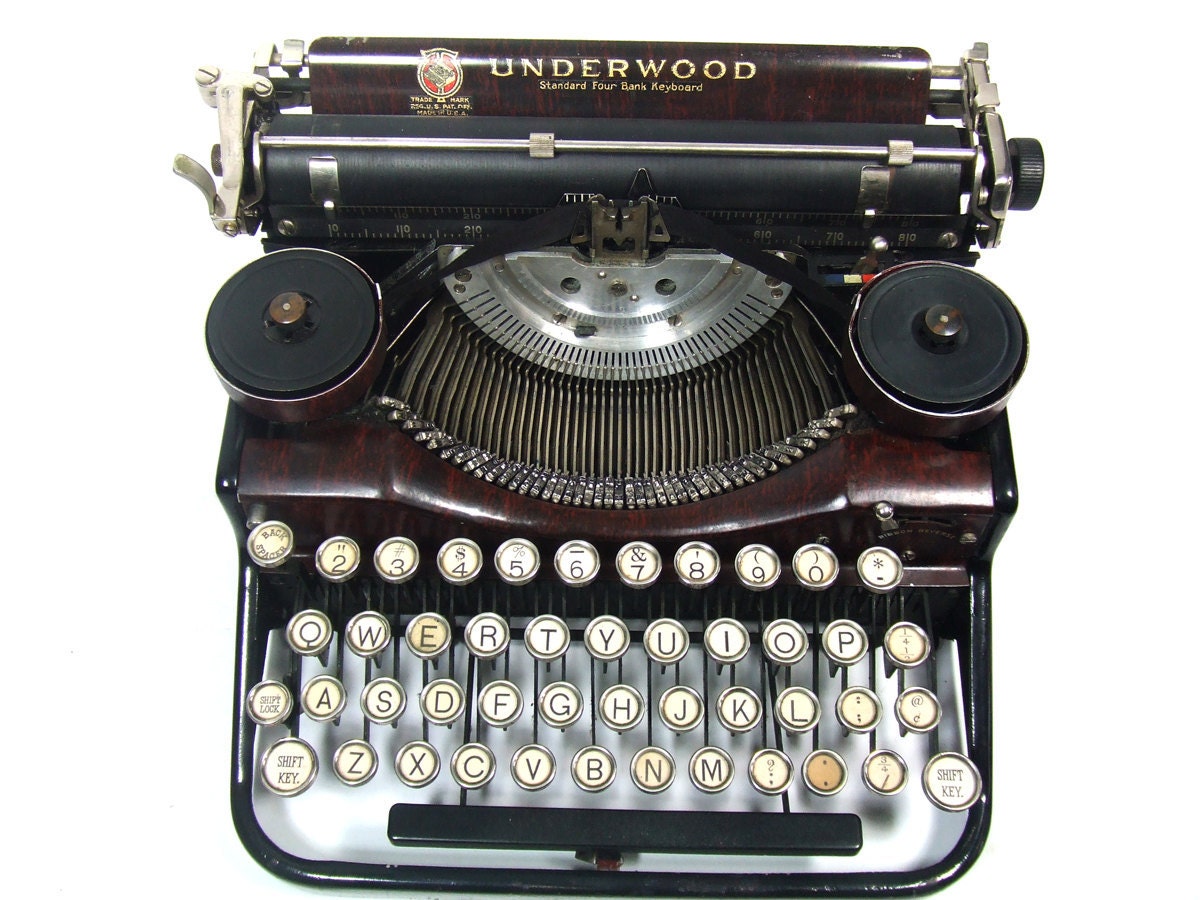 USB Typewriter -- Underwood with Faux Walnut Finish