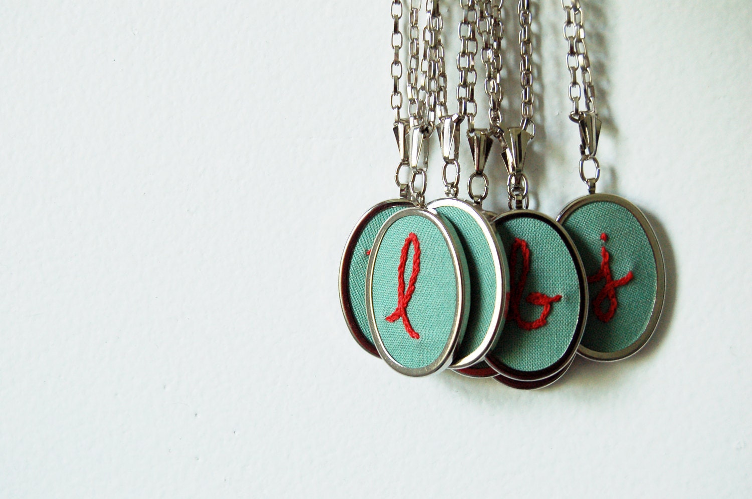 Embroidered Necklace. Gifts for her. Custom Letter, Initial, Monogram. Made Just For You by merriweathercouncil on Etsy.