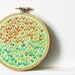 Hoop Wall Art. Hand Embroidered Wishbone Circle in 4 inch Hoop. Mint, Red, Blue, Aqua. By merriweathercouncil on Etsy
