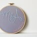 Personalize Wedding Gift. Custom Embroidery with Bride and Groom Initials and Wedding Date. Hoop Art.