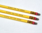 Engraved Pencils: Words Are For Nerds, Yellow