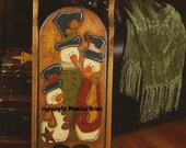 Snowman Sled ePattern-Primitive Snowman-Rustic-Vintage Decor-Christmas Decoration-Seasonal-Woodworking Patterns