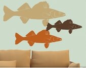 Three Walleye Fish Vinyl Wall Decals for the Outdoor Sportsman, Fisherman, Dad, Grandpa, Man Cave, Fathers Day