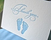 Baby Boy Thank You Letterpress Card Set of 5