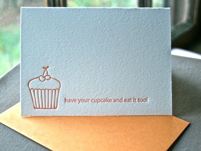 Birthday Cupcake Letterpress Card