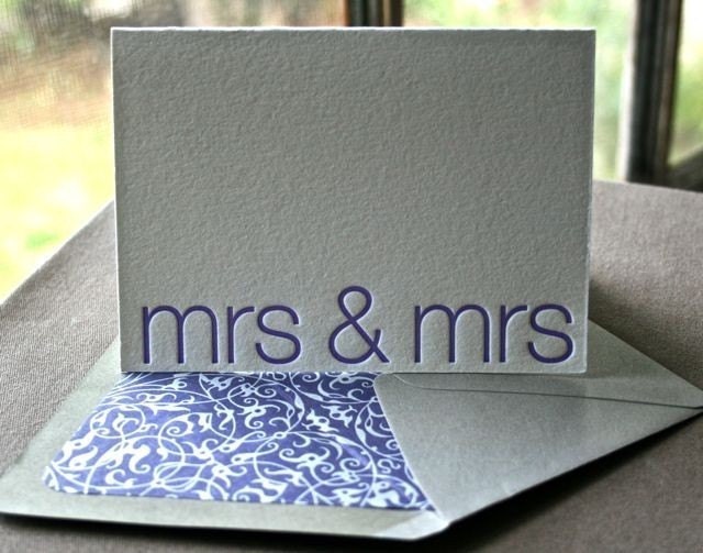 Mrs and Mrs Letterpress Card
