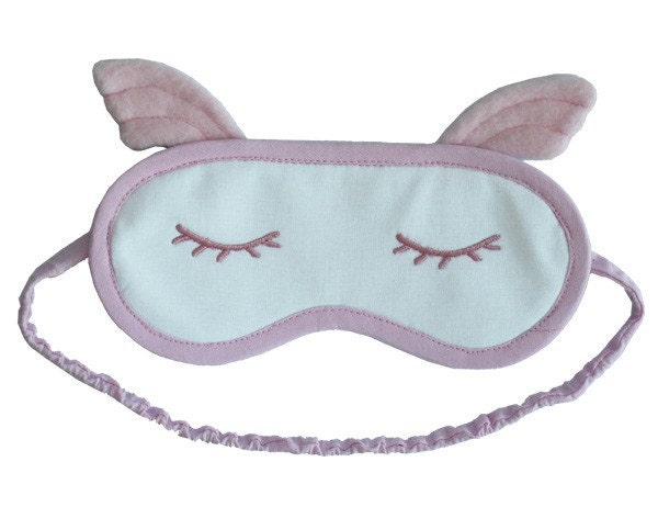 Angel Embroidered Sleep Mask in pink