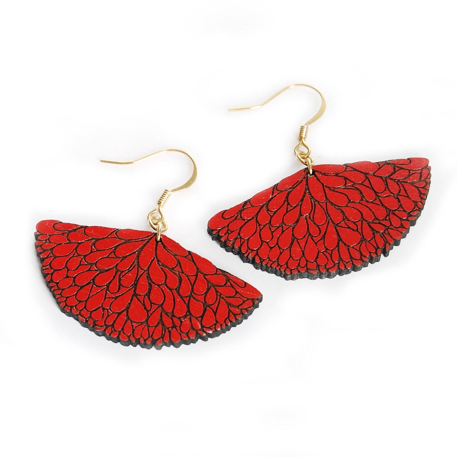 ABANICO -walnut earrings