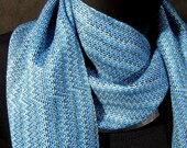 Loom Woven Scarf, Blue Handwoven Scarf