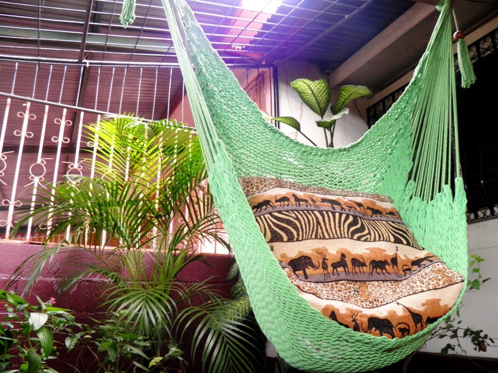 Light Green Wonderful , Hanging Chair Hammock Handmade Cotton for Decoration or Present