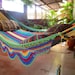 Yellow Multicolor Hammock, Double Hammock Hand-Woven  Simple Fringe
