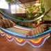White Multicolor Hammock, Double Hammock Hand-Woven Simple Fringe