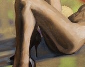 Glad You Came, oil paint and spray paint on canvas mounted to masonite panel 10"x8" by Kenney Mencher